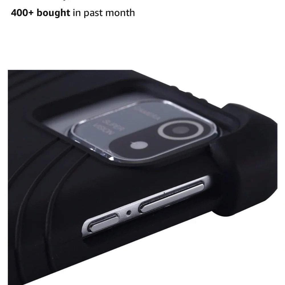 Black Shockproof Tablet Case with Honeycomb Grip